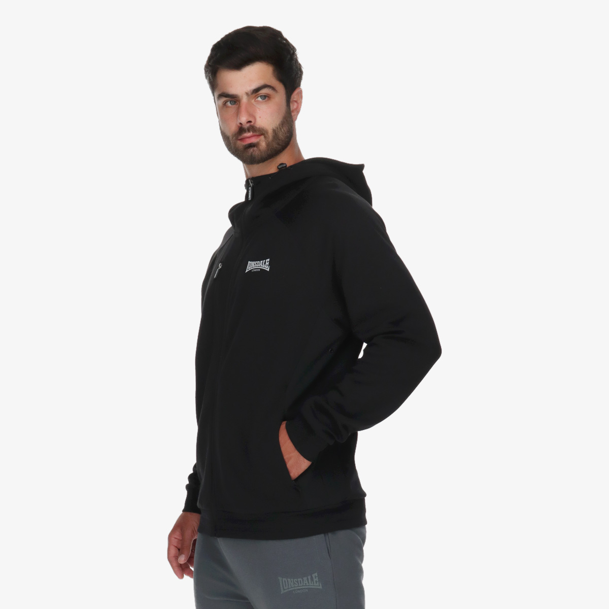 Lonsdale Black Full Zip Hoody II thumbnail 3