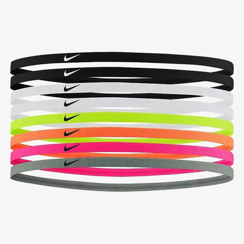 NIKE SKINNY HEADBANDS 8 PK BLACK/BLACK/W 